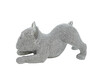 Dekofigur Bulldogge liegend silber 19 cm Moppy