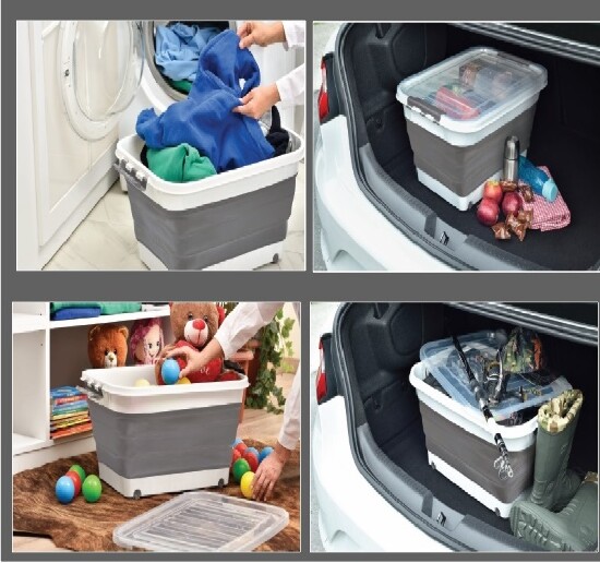 Faltbarer Aufbewahrungsbox mit Deckel 45L