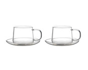 2er Glastasse set mit untenteiler 300ml, Serie Nisa