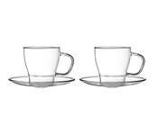 2er Glastasse set mit untenteiler  200ml, Serie Nisa