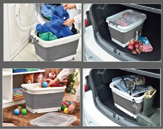 Faltbarer Aufbewahrungsbox mit Deckel 30L