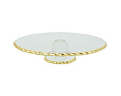 Kuchenplatte Glas mit Goldrand Ø 26cm