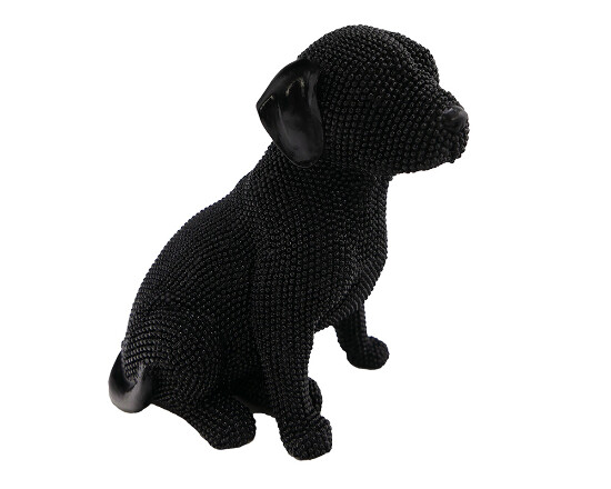 Dekofigur Hund sitzend schwarz 16 cm Ron