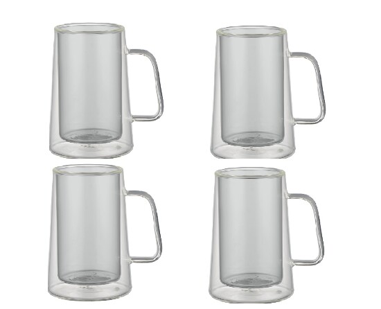 4tlg Kaffeetasse Doppelwand  200 ml anthrazit