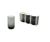 3er Wasserglas GRAU ICONIC Longdrink 365cc