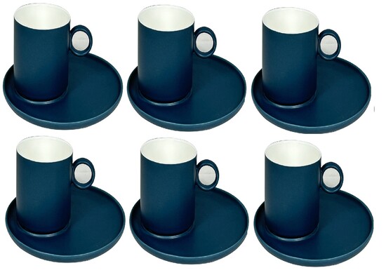 12tlg Kaffee Set Serie Opium 220 ml Blau