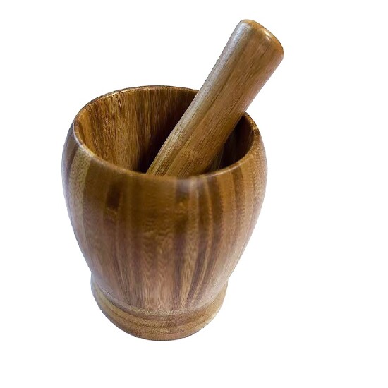 Bambus Mörser und Stößel