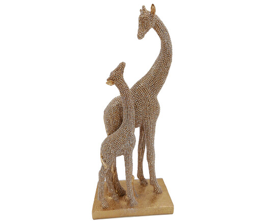 Dekofigur Giraffen gold 27 cm Luna