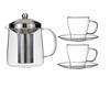 Glasteekanne set mit 2 Glastassen 1200ml, Serie Nisa
