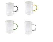 Einwandiges Borosilikatglas 320ml 4 farbig grift