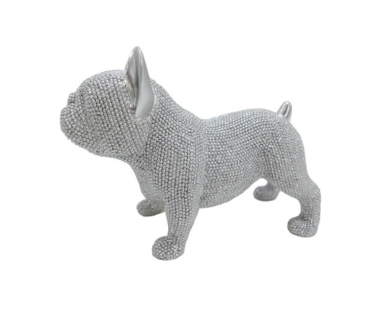 Dekofigur Bulldogge silber 19,5 cm Moppy