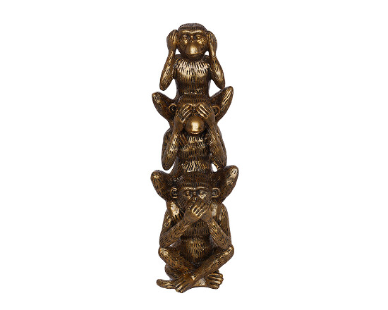 Dekofigur 3 Affen gold 30 cm Luanda