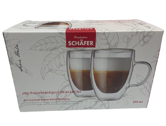 2tlg. Doppelwandiges Café au Lait Set 350ml