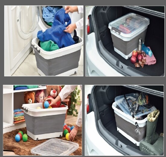 Faltbarer Aufbewahrungsbox mit Deckel 65L