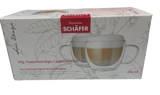 2tlg. Doppelwandiges Cappuccino Set 250ml 