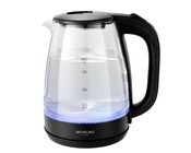 Wasserkocher Glas mit LED 1,8L black