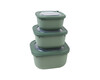 3er Vorratsdosenset (Quadratisch) 600ml 1100ml 1800ml
