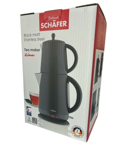 2 in 1 Teekocher 1,7+1 Liter Schwarz matt