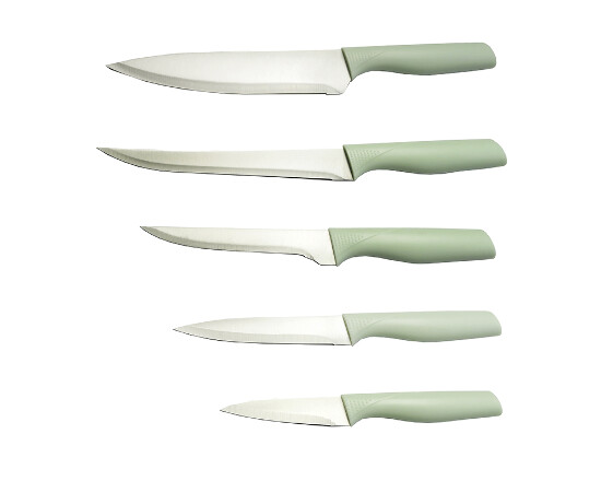 6 tlg. Messer-Set, grün Lange 20.5 / 20.5 /12.5 / 0,9cm