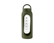 Glas Trinkflasche To Go 750ml Grau-Grün