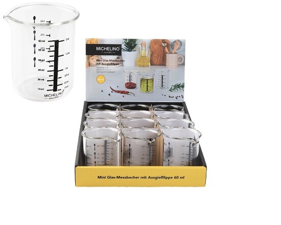 Mini Messbecher Borosilicate Glas 60 ml mit Ausgießlippe