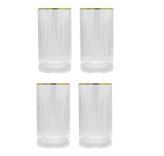 4er Elysia GOLD Longdrink 450cc glass