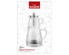 Doppel-Glasteekanne 450 ml /  1,5 l gerillt Relax