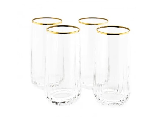 4er Wasserglas  Longdrink GOLD  NOVA 360cc (420695)