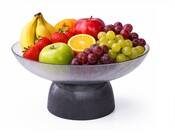 Glas Deko Schale  Ø 35 cm  mit Fuß  Serie Icon