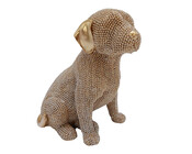 Dekofigur Hund sitzend gold 16 cm Ron