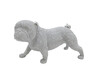 Dekofigur Hund stehend silber 28 cm Bulldog