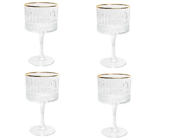 4er Elysa Touch Cocktailglas 500cc GOLD