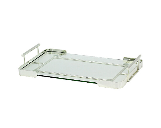 Glastablett silber 35 x 22 cm  Soleo