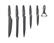 Messerset 6-teilig Soft-Touch grau