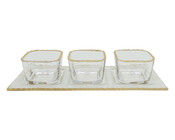 4tlg Glasschalen Set mit Goldrand