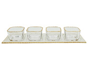 5tlg Glasschalen Set mit Goldrand