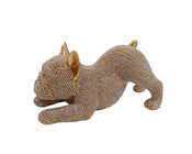 Dekofigur Bulldogge liegend gold 19 cm Moppy