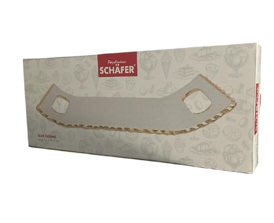 Tablett Glas mit Goldrand eckig 39x15x4,5 cm