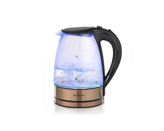 Wasserkocher mit LED-Beleuchtung 1,7 Liter kupfer