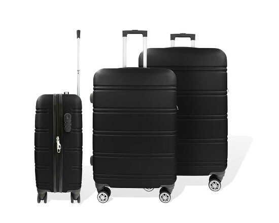 3-teiliges ABS Kofferset Line schwarz