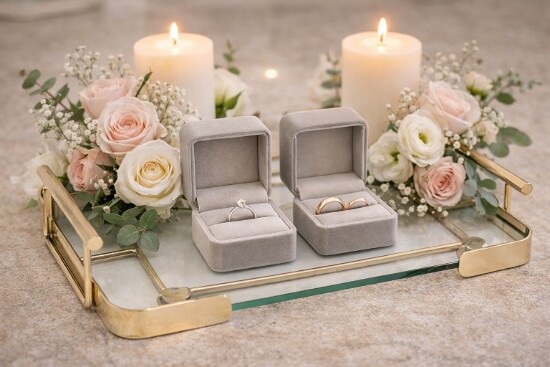 Glastablett gold 31 x 18 cm  Soleo