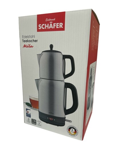 2 in 1 Teekocher 1,7+1 Liter Edelstahl silber