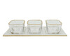 4tlg Glasschalen Set mit Goldrand