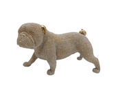 Dekofigur Hund stehend gold 28 cm Bulldog