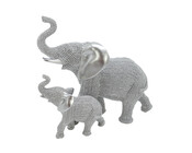 Dekofigur Elefant silber 25 cm Bill