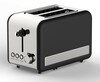 Toaster Retro 2 Scheiben 850 Watt schwarz silber