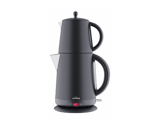 2 in 1 Teekocher 1,7+1 Liter Schwarz matt