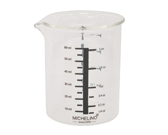 Mini Messbecher Glas 60 ml mit Ausgießlippe