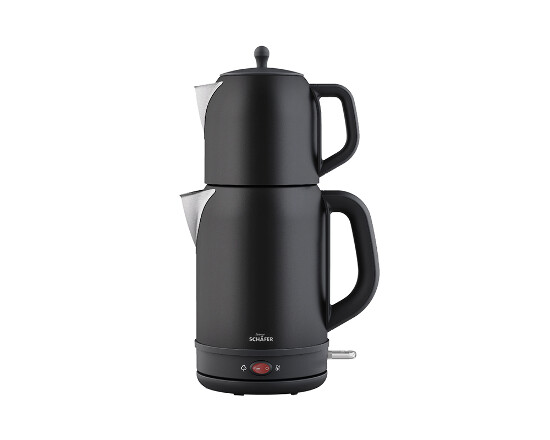 2 in 1 Teekocher 1,7+1 Liter Schwarz matt