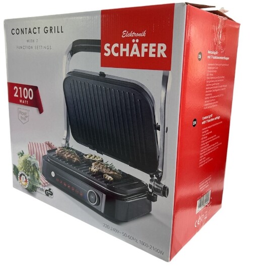 Kontaktgrill mit LED-Display schwarz